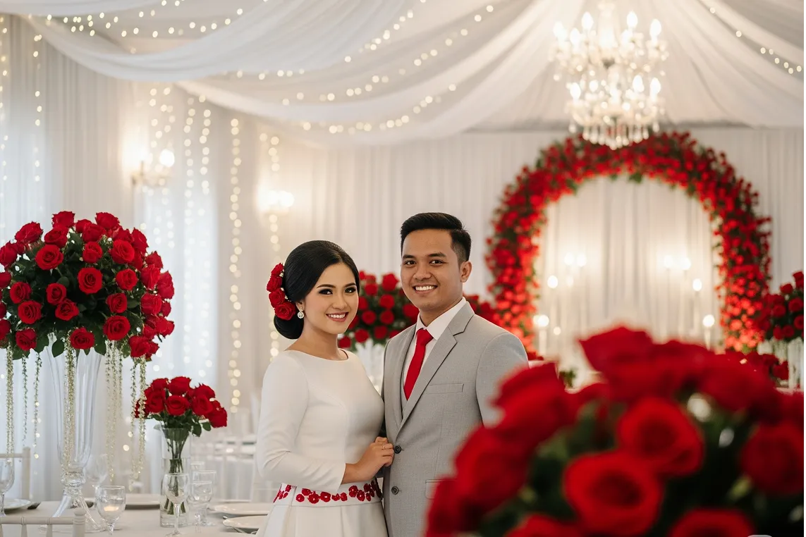 Inspirasi Pernikahan Merah Putih